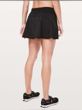 Lululemon Black Play Off The Pleats Preppy Athletic Tennis Skirt